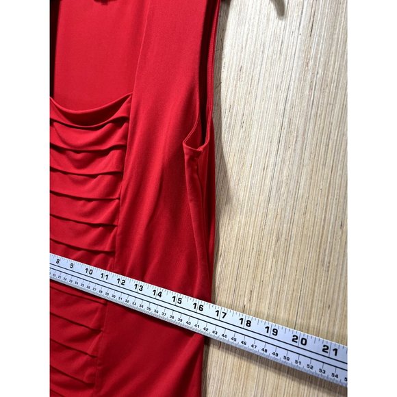 Calvin Klein - Women's Sleeveless Stretch Blouse, Red, Medium - Picture 5 of 13